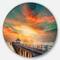 Designart - Wooden Pier' Landscape Photo Circle Metal Wall Art
